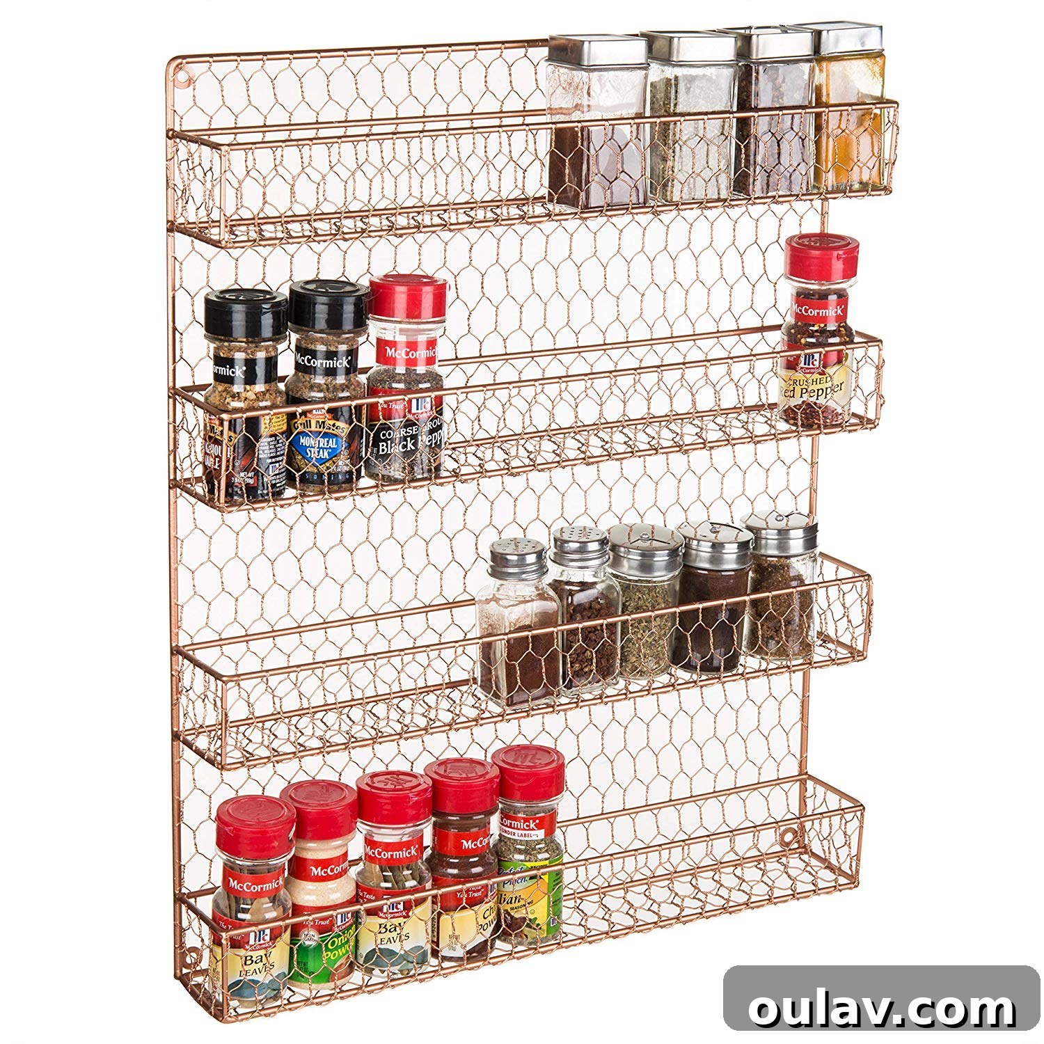 Spice Up Your Kitchen: 10 Chic Modern Storage Ideas 12 Modern Farmhouse Copper Chicken Wire Spice Rack