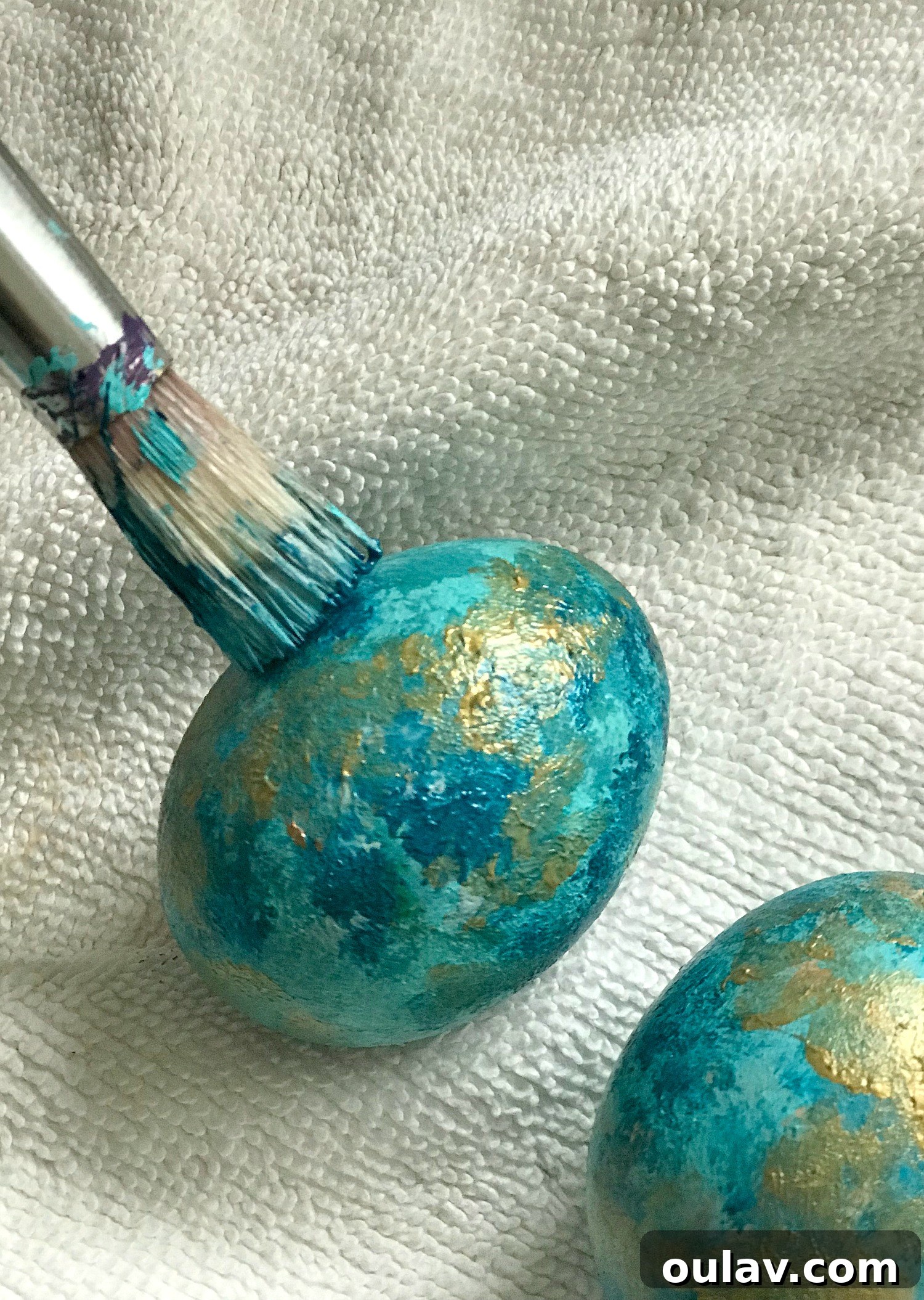Abstract Artistry on Easter Eggs 13 Metallic Accents on Abstract Easter Eggs