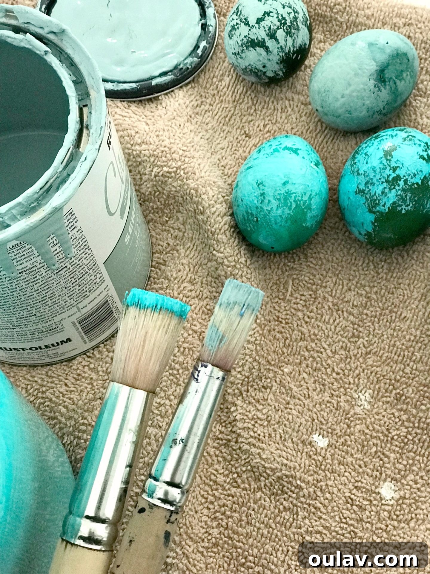 Abstract Artistry on Easter Eggs 9 Applying Base Coat to Easter Eggs
