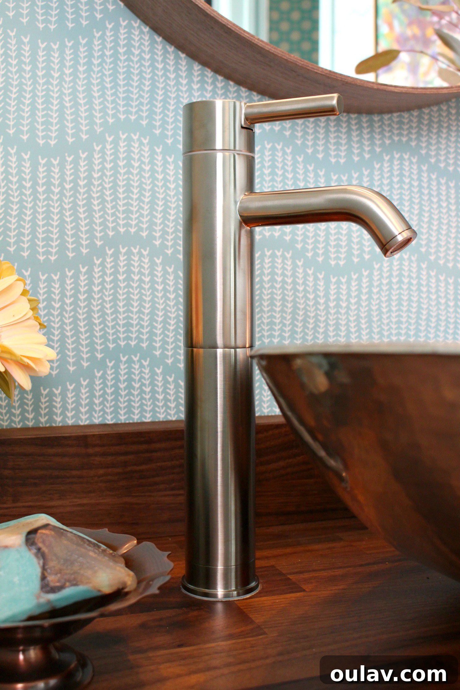Customizing and Fitting Your IKEA KARLBY Walnut Countertop 21 Pfister Contempra Vessel Sink Bathroom Faucet