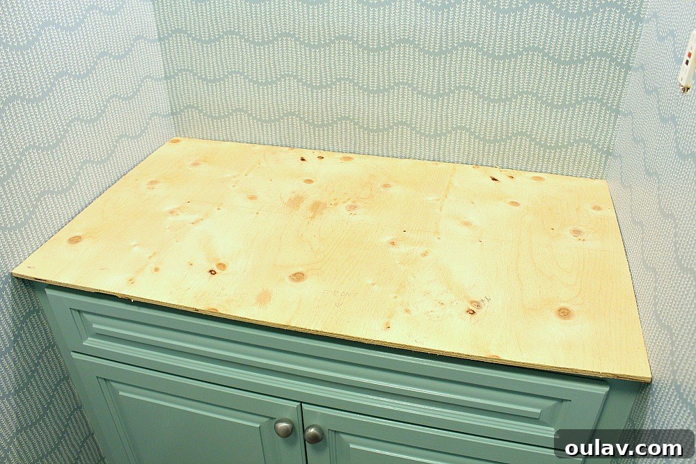 Customizing and Fitting Your IKEA KARLBY Walnut Countertop 10 Installing DIY Counter in Bathroom Against Three Walls