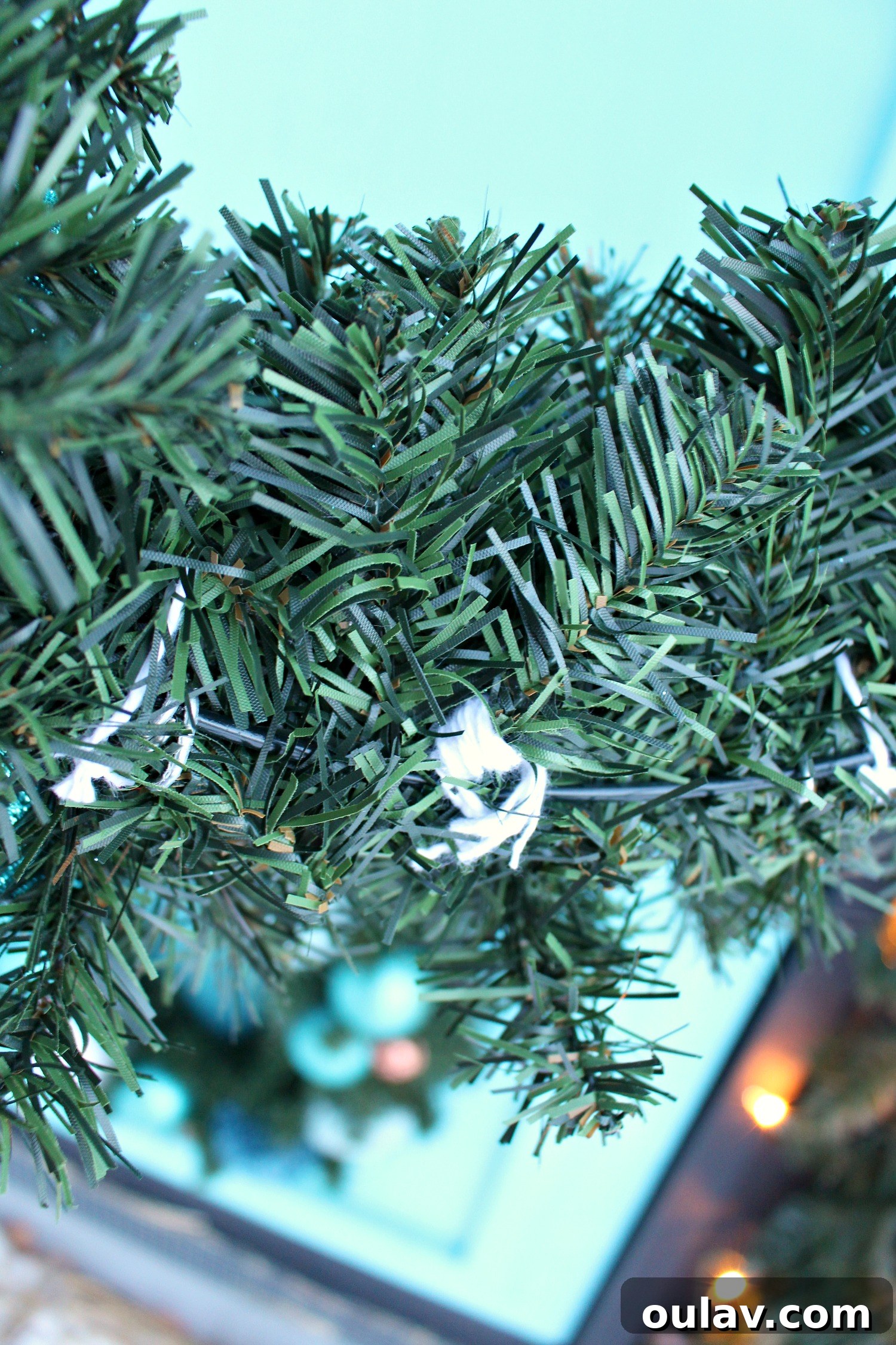 Assembling a DIY Pom Pom and Ornament Wreath