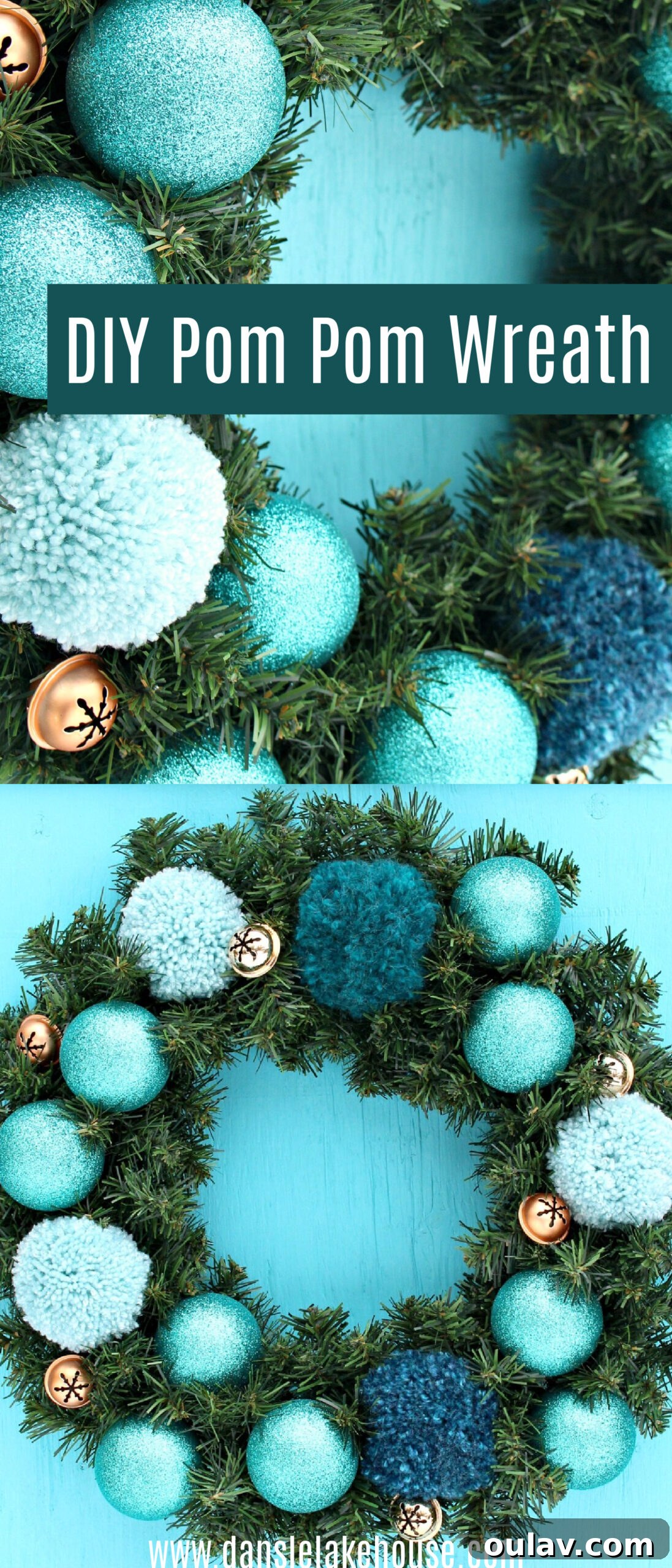 DIY Pom Pom Wreath Project Inspiration Pin