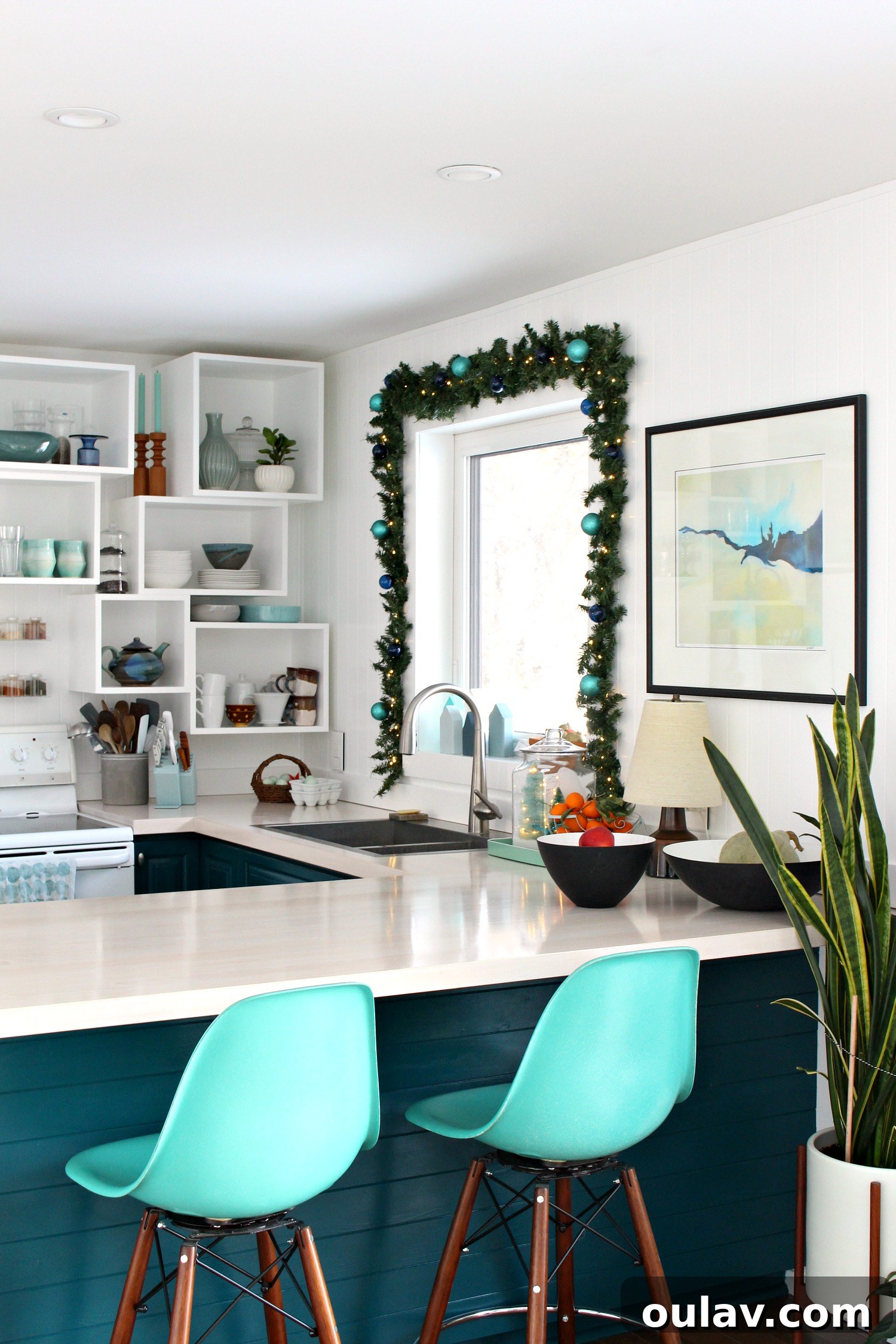 Dollar Store Glow Up Lighted Garland 6 DIY Garland Around Kitchen Window