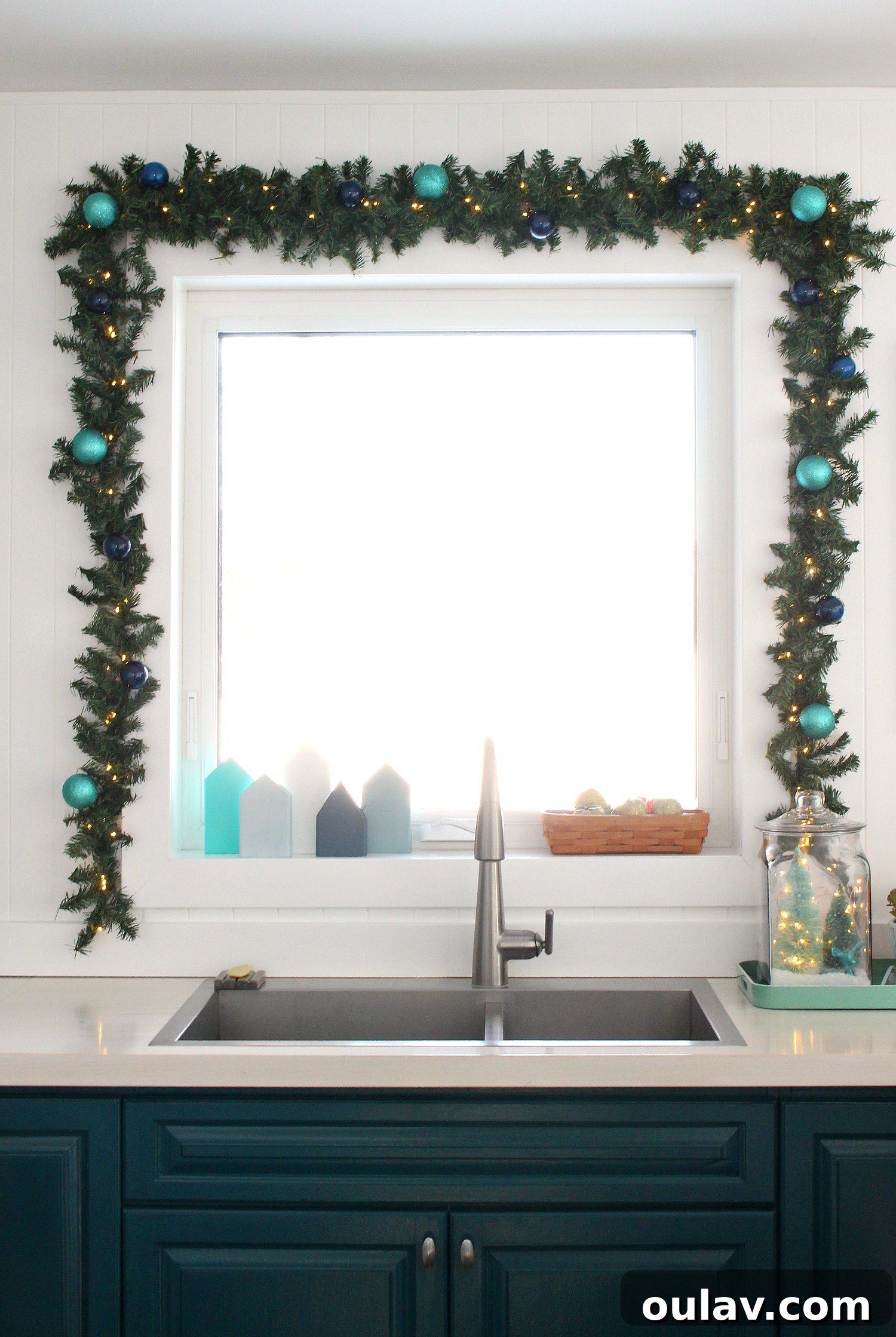 Dollar Store Glow Up Lighted Garland 7 How to Hang Garland Around a Window