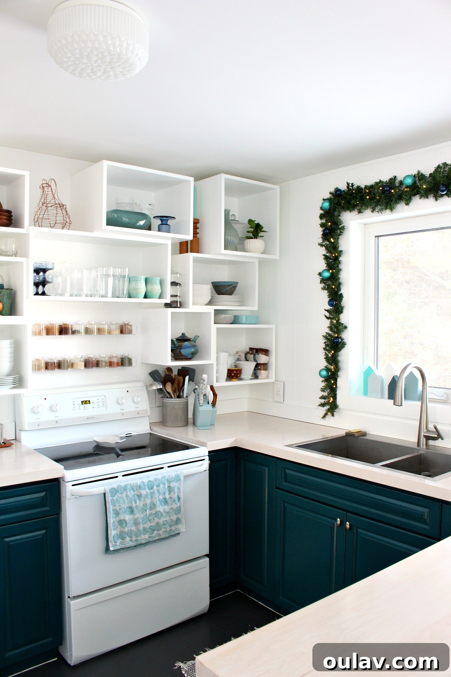 Dollar Store Glow Up Lighted Garland 9 Kitchen Christmas Decor Ideas