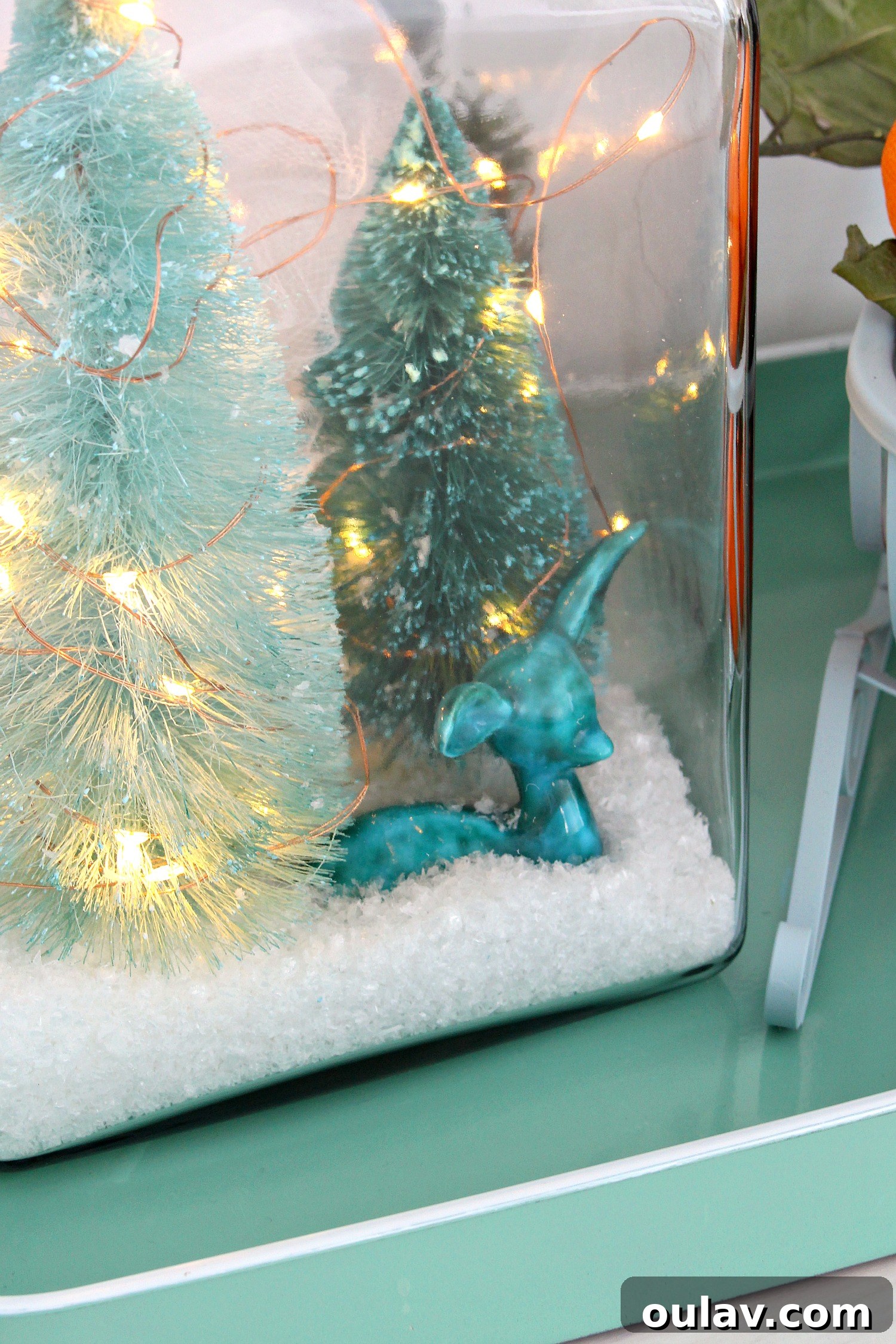 Glass Jar Winter Diorama DIY with Bottle Brush Trees