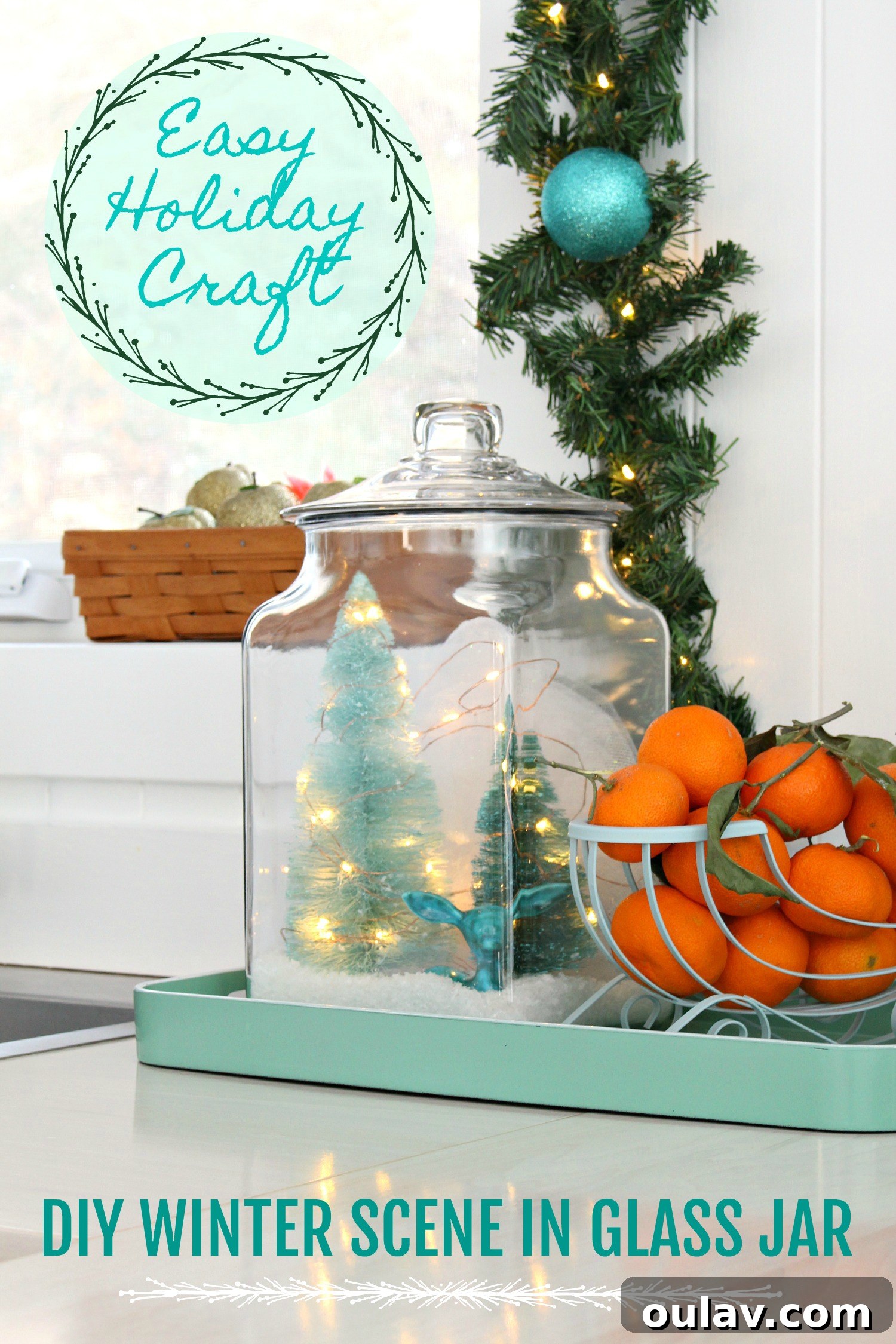 Kendin Yap Kış Manzaralı Kavanoz: Yeniden Değerlendirilmiş Yılbaşı Dekoru 8 Easy DIY Glass Jar Winter Scene with Glowing Lights