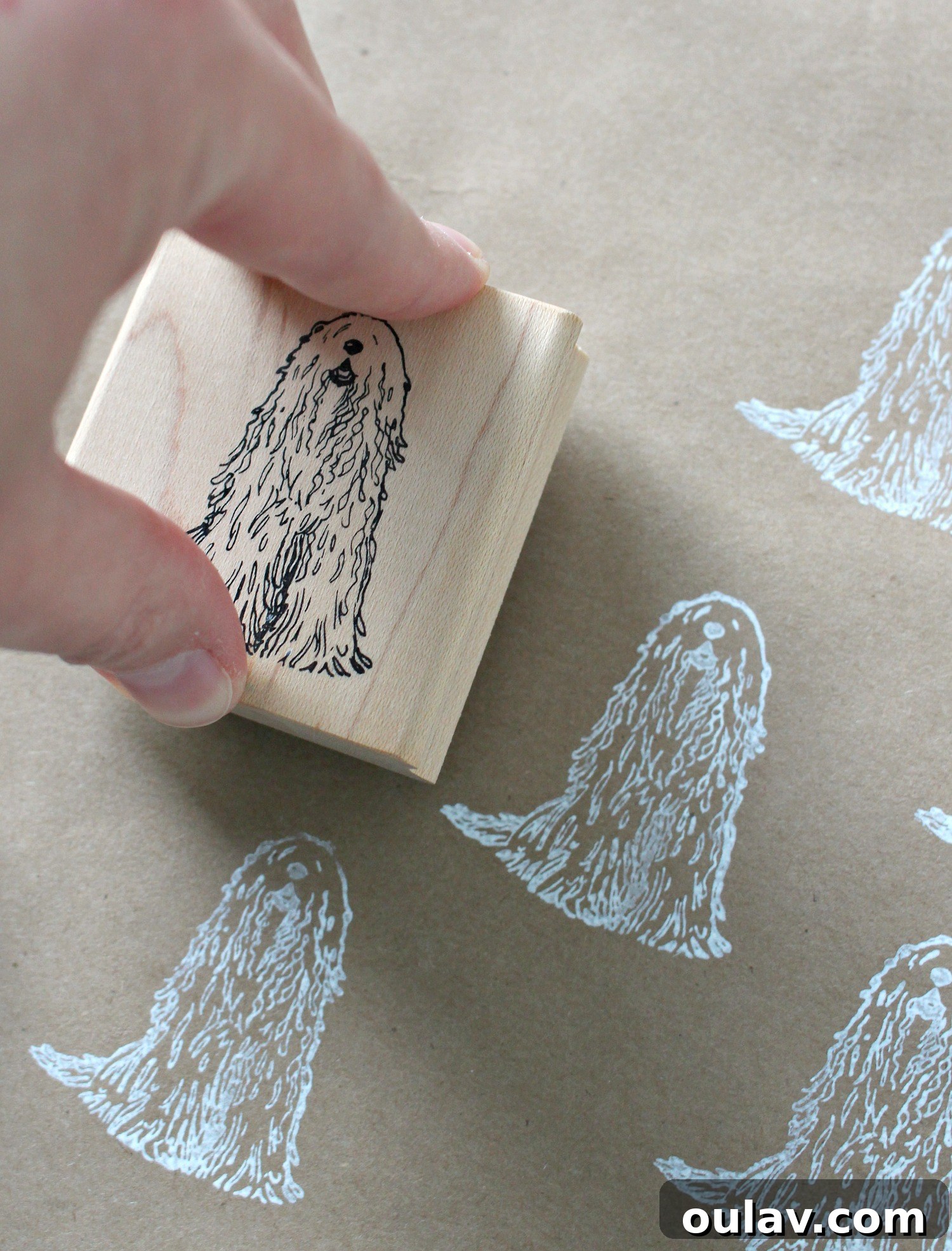 Craft Your Own Komondor Stamped Zero Waste Gift Wrap 12 Komondor Printed Wrapping Paper for dog lovers