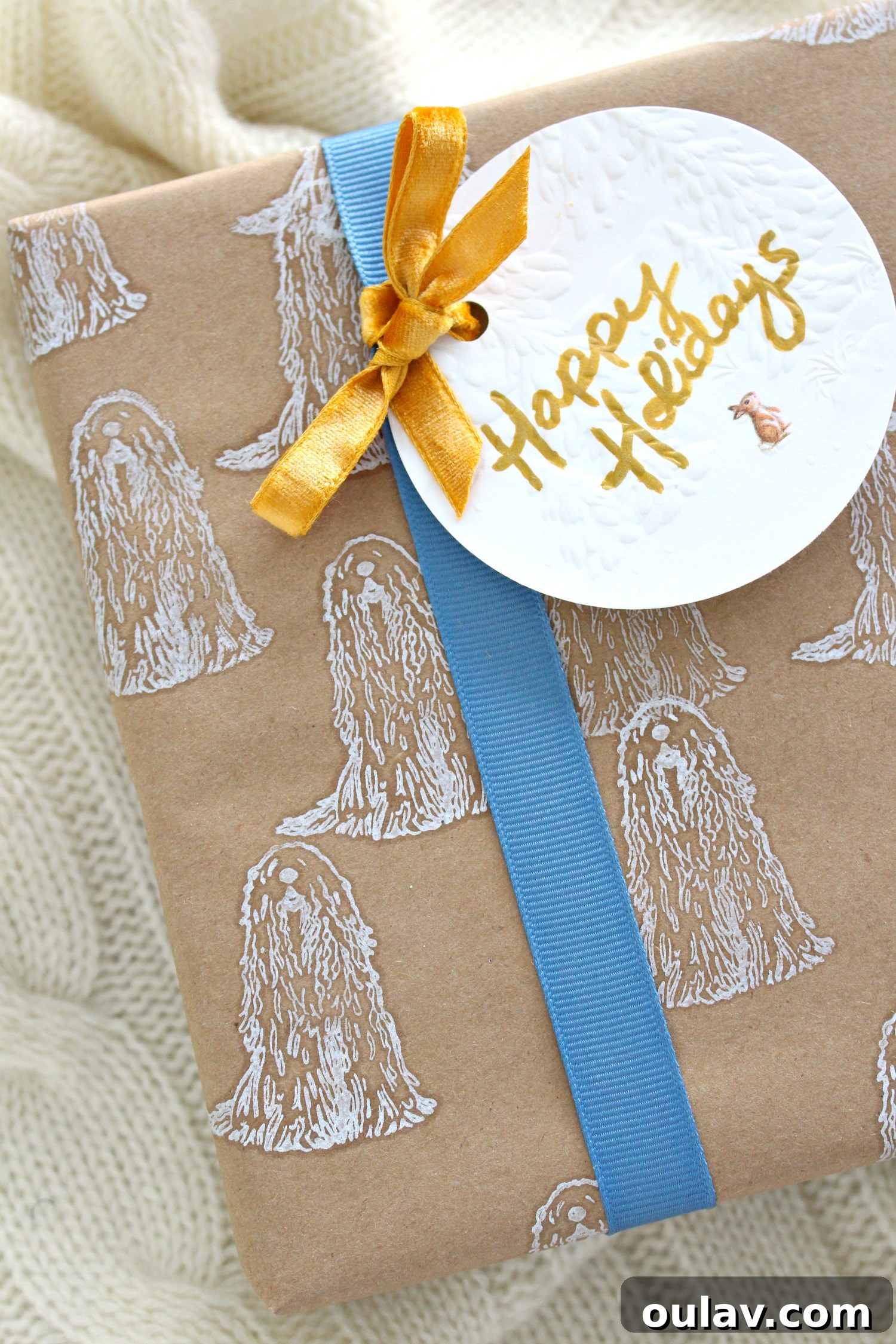 Craft Your Own Komondor Stamped Zero Waste Gift Wrap 15 DIY stamped wrapping paper with rustic charm