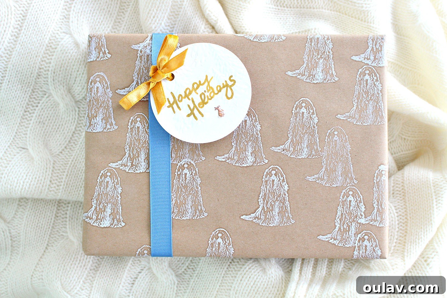 Craft Your Own Komondor Stamped Zero Waste Gift Wrap 17 Zero Waste Gift Wrapping Idea: Komondor Stamped Wrapping Paper completed