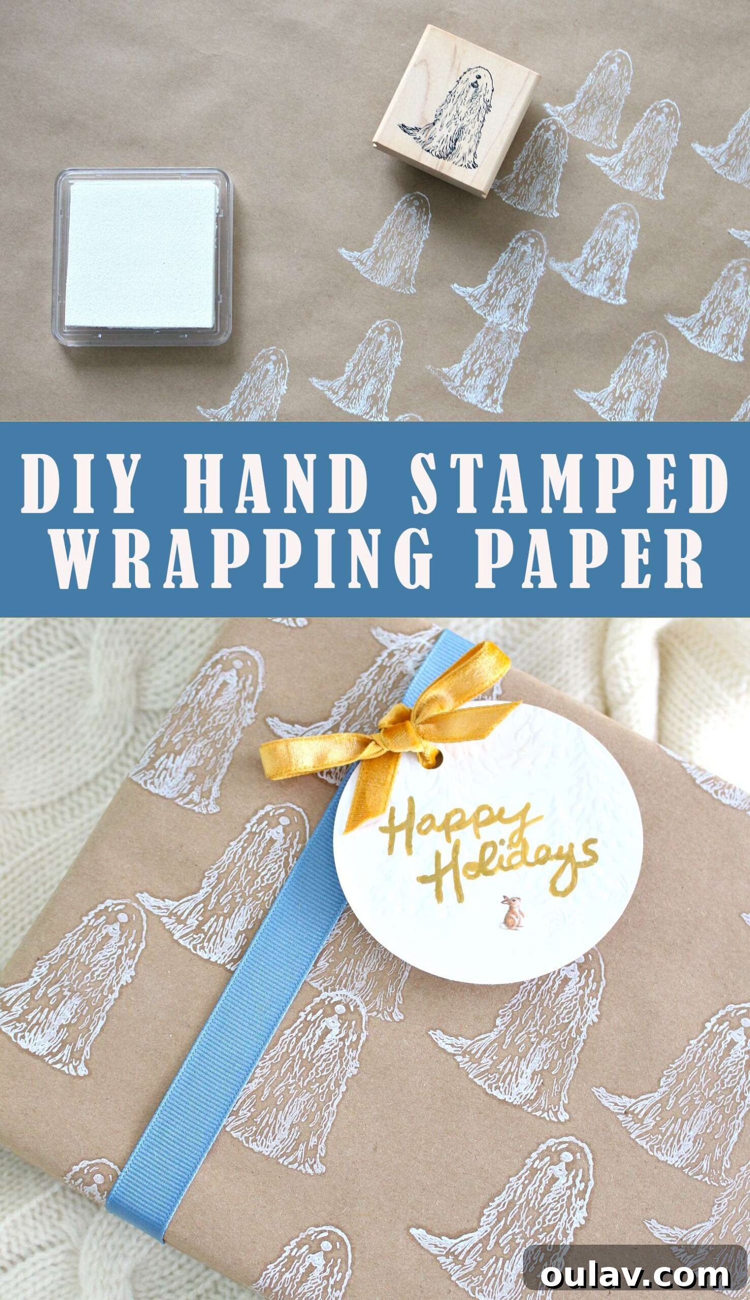 Craft Your Own Komondor Stamped Zero Waste Gift Wrap 18 DIY hand stamped wrapping paper for sustainable gifts
