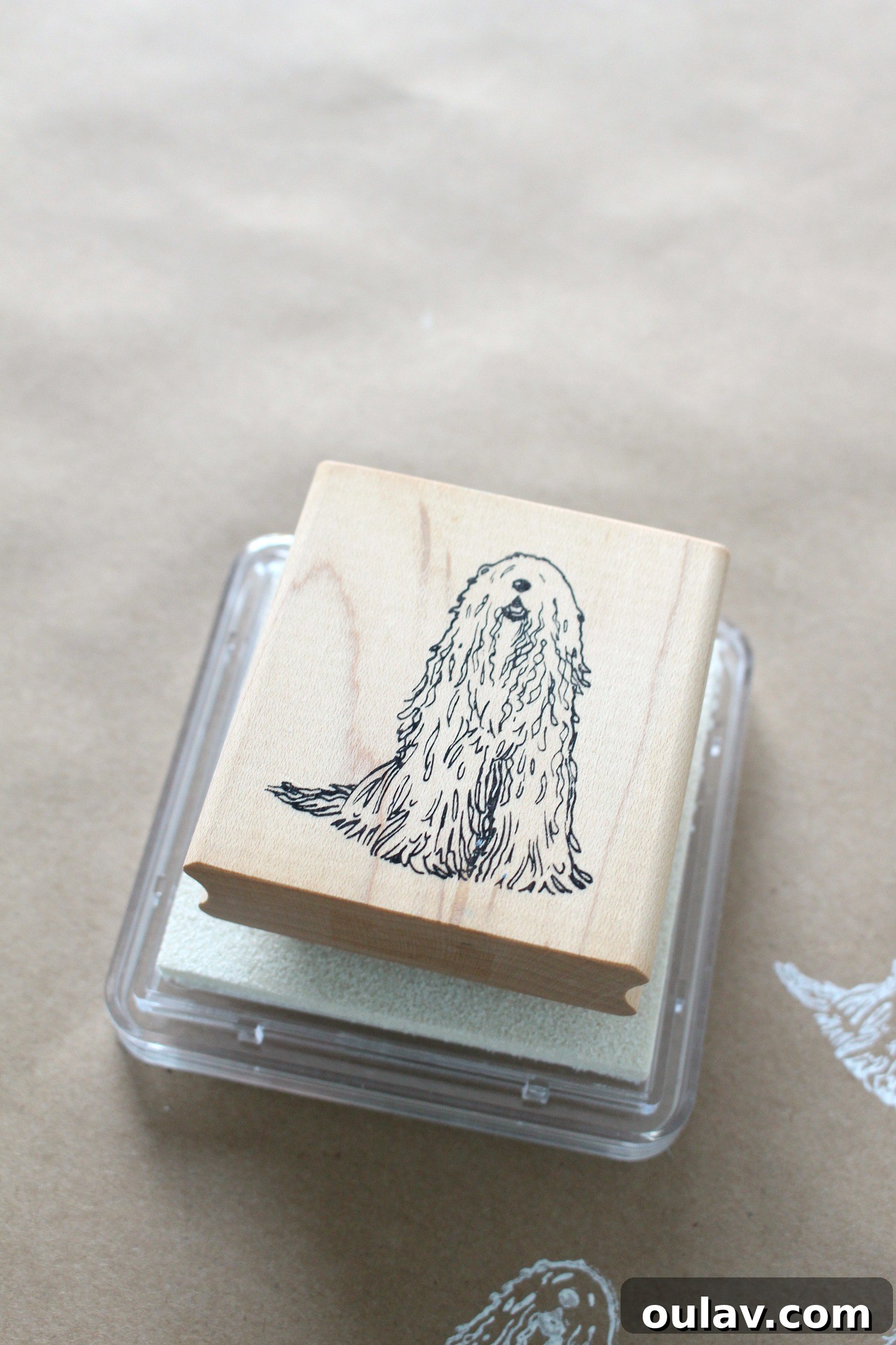 Craft Your Own Komondor Stamped Zero Waste Gift Wrap 4 Komondor Rubber Stamp for DIY Wrapping Paper