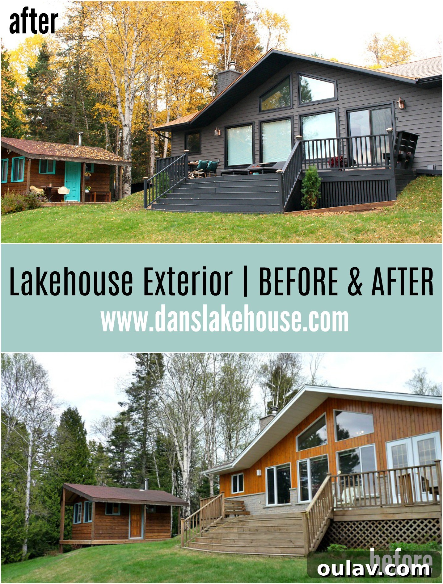 19 Top Picks from Dans le Lakehouse 2019 12 Stunning before and after comparison of a house exterior renovation with a new roof and siding