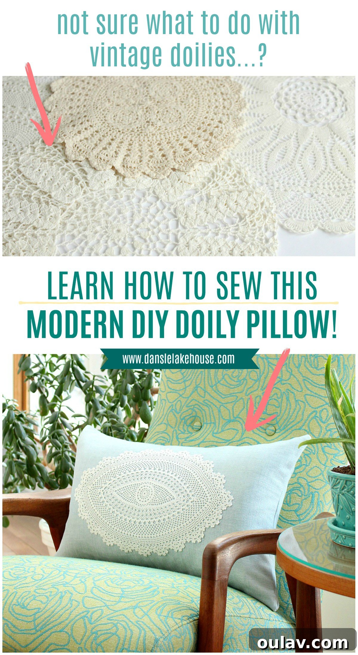 DIY Modern Doily Accent Pillow 2 DIY Doily Craft Idea: Modern DIY Doily Pillow