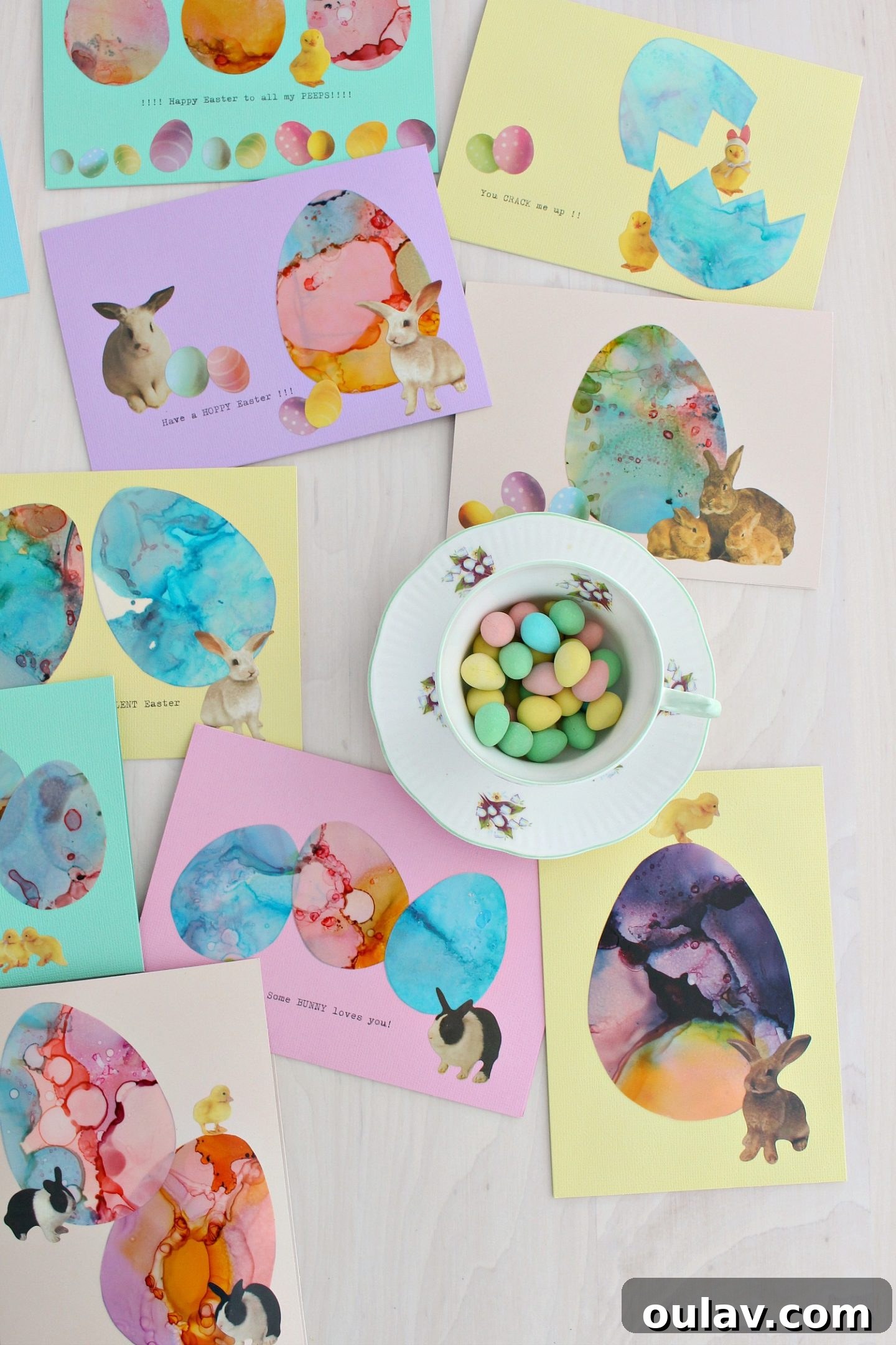 Effortless Alcohol Ink Magic for Easter Cards 18 easter egg themed DIY cards