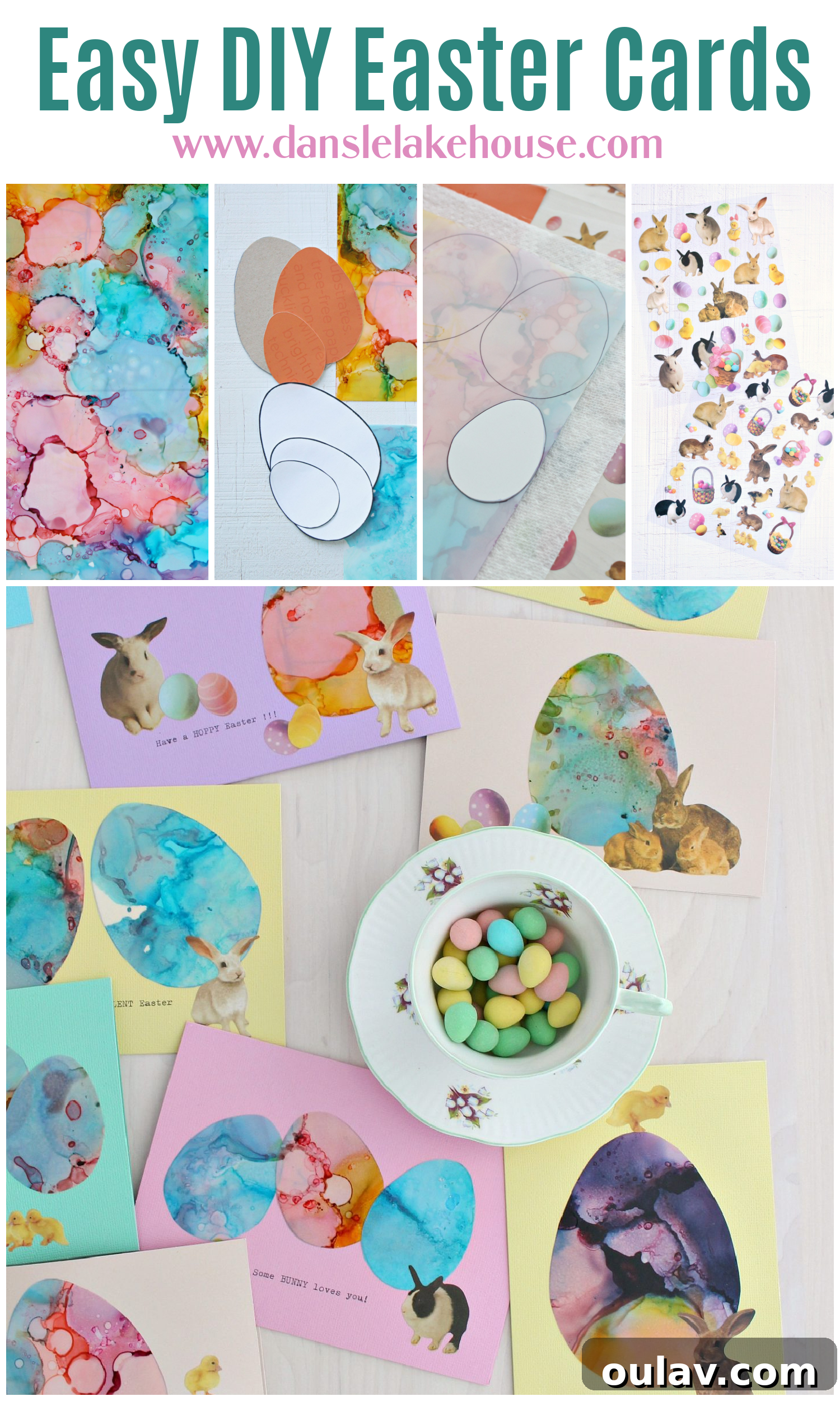 Effortless Alcohol Ink Magic for Easter Cards 19 Easy DIY Easter Cards
