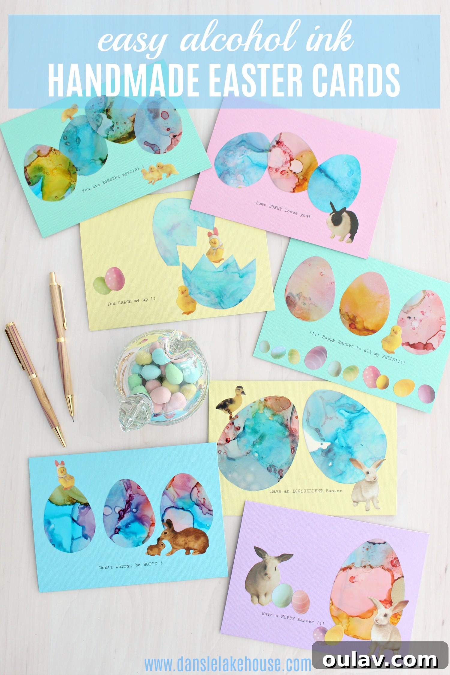 Effortless Alcohol Ink Magic for Easter Cards 4 easy handmade easter cards using alcohol inks
