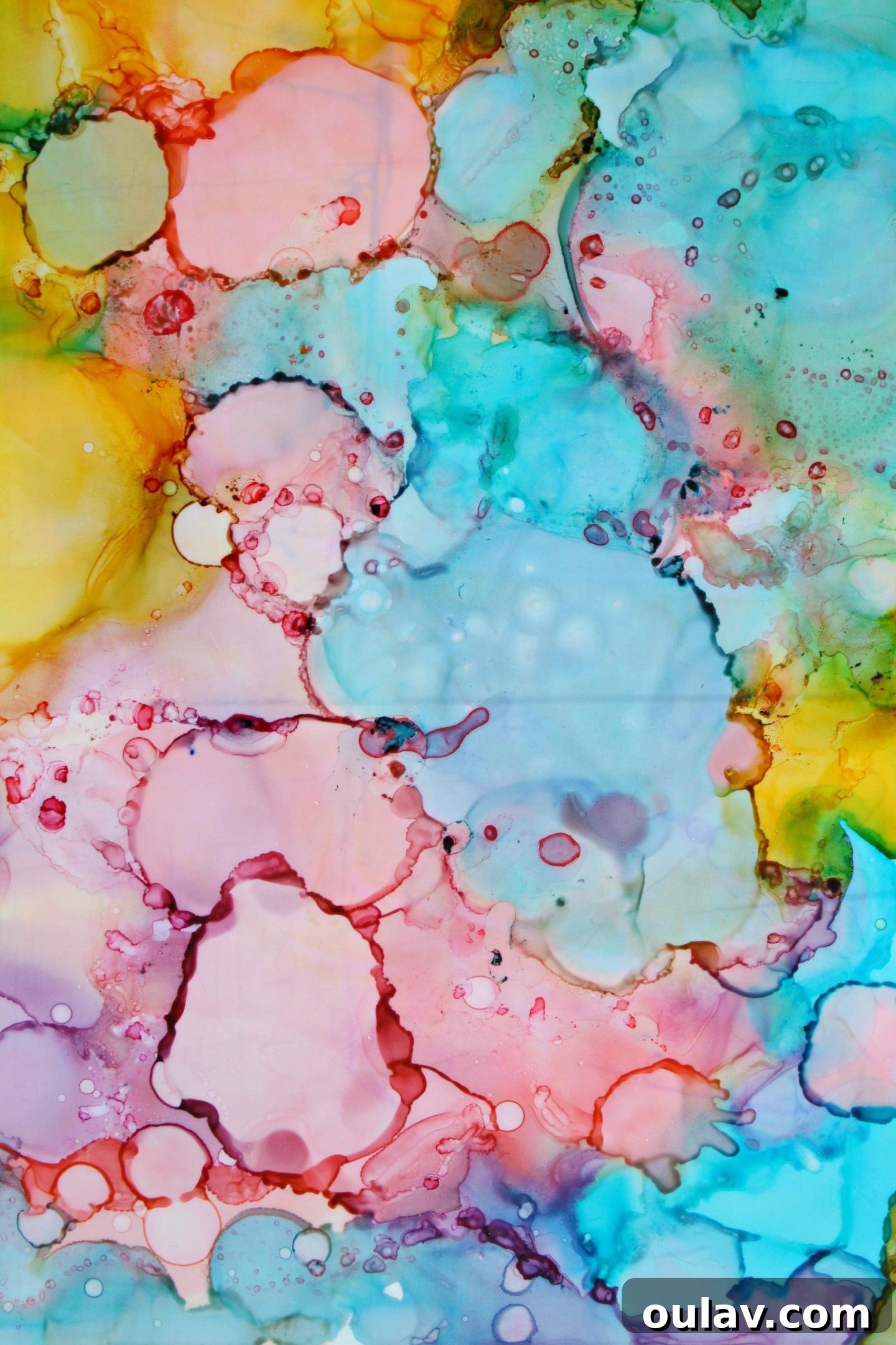 pastel alcohol ink art