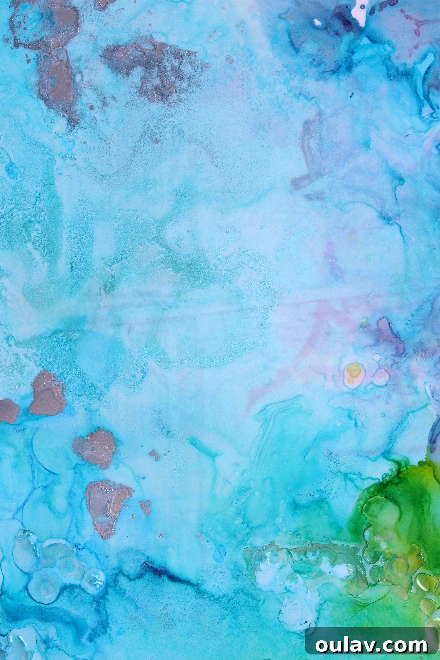 Effortless Alcohol Ink Magic for Easter Cards 9 turquoise alcohol ink art