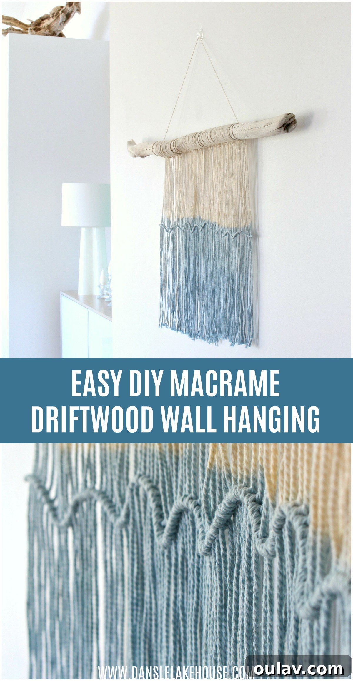 Handcraft Your Own Macrame Driftwood Wall Art 11 Another image of the supplies, emphasizing the natural texture of the driftwood and the cotton cord.