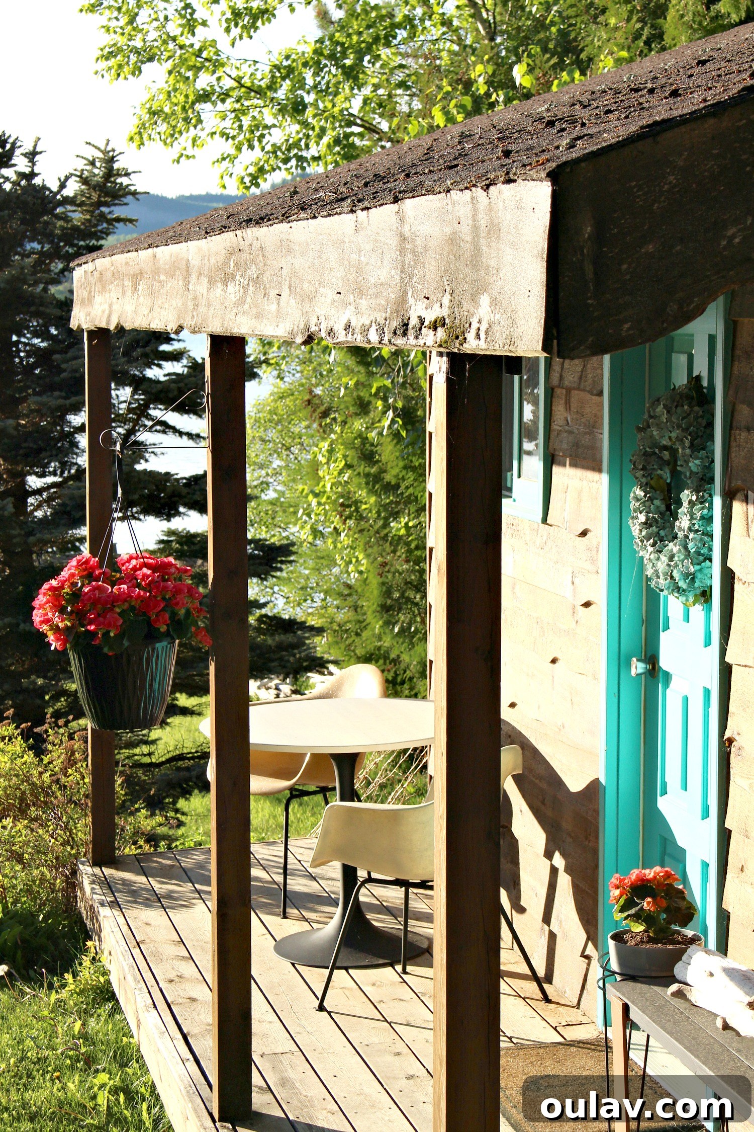 A Summer Dream Inside Our Lake House Oasis 11 Bunkie Deck Adorned with Summer Planters