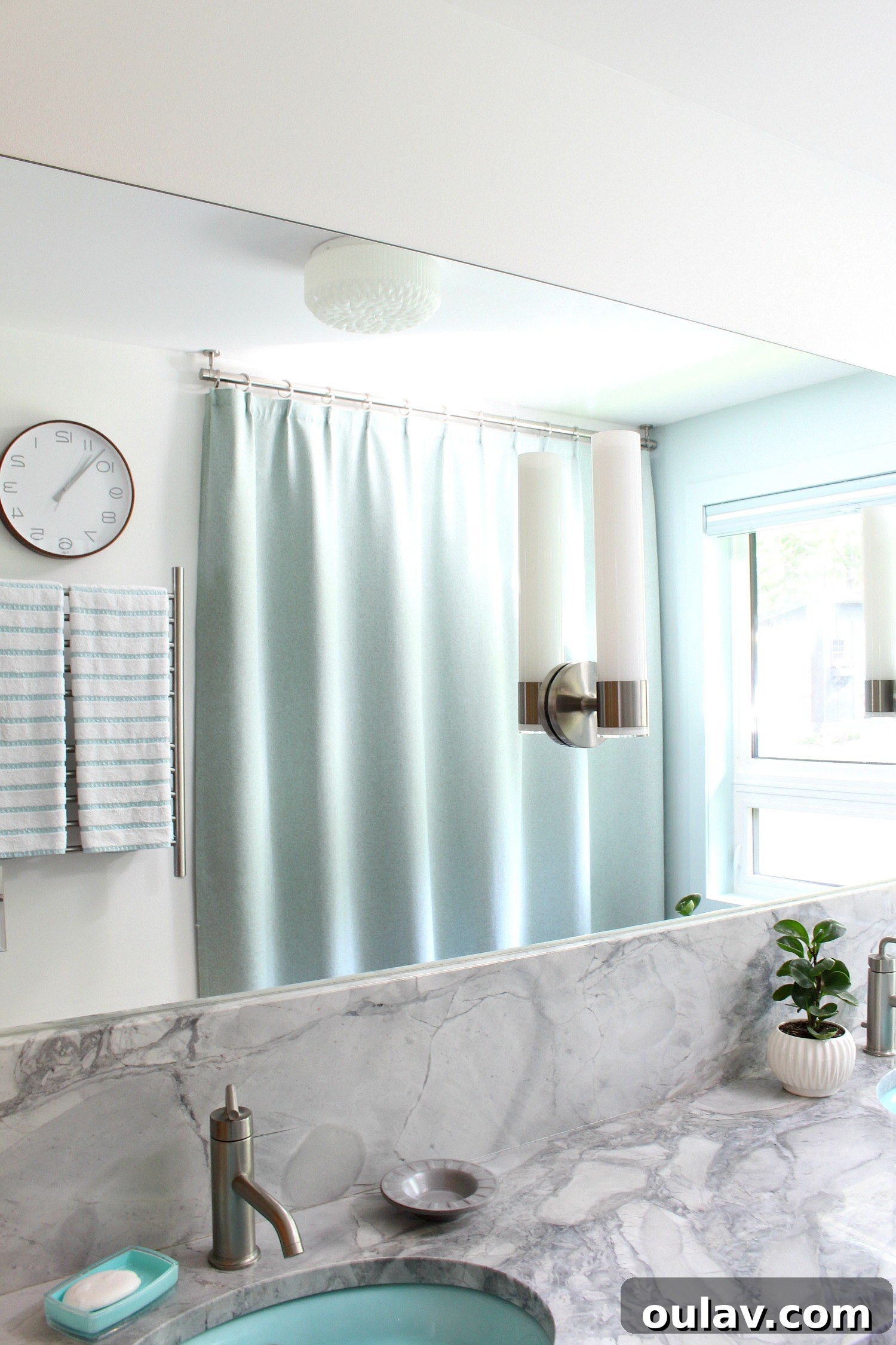 A Summer Dream Inside Our Lake House Oasis 28 Detailed View of Striped Bath Towels