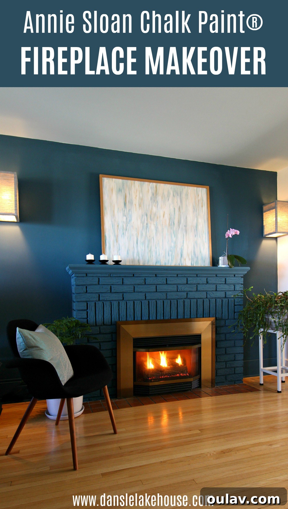 DIY Painted Brick Fireplace