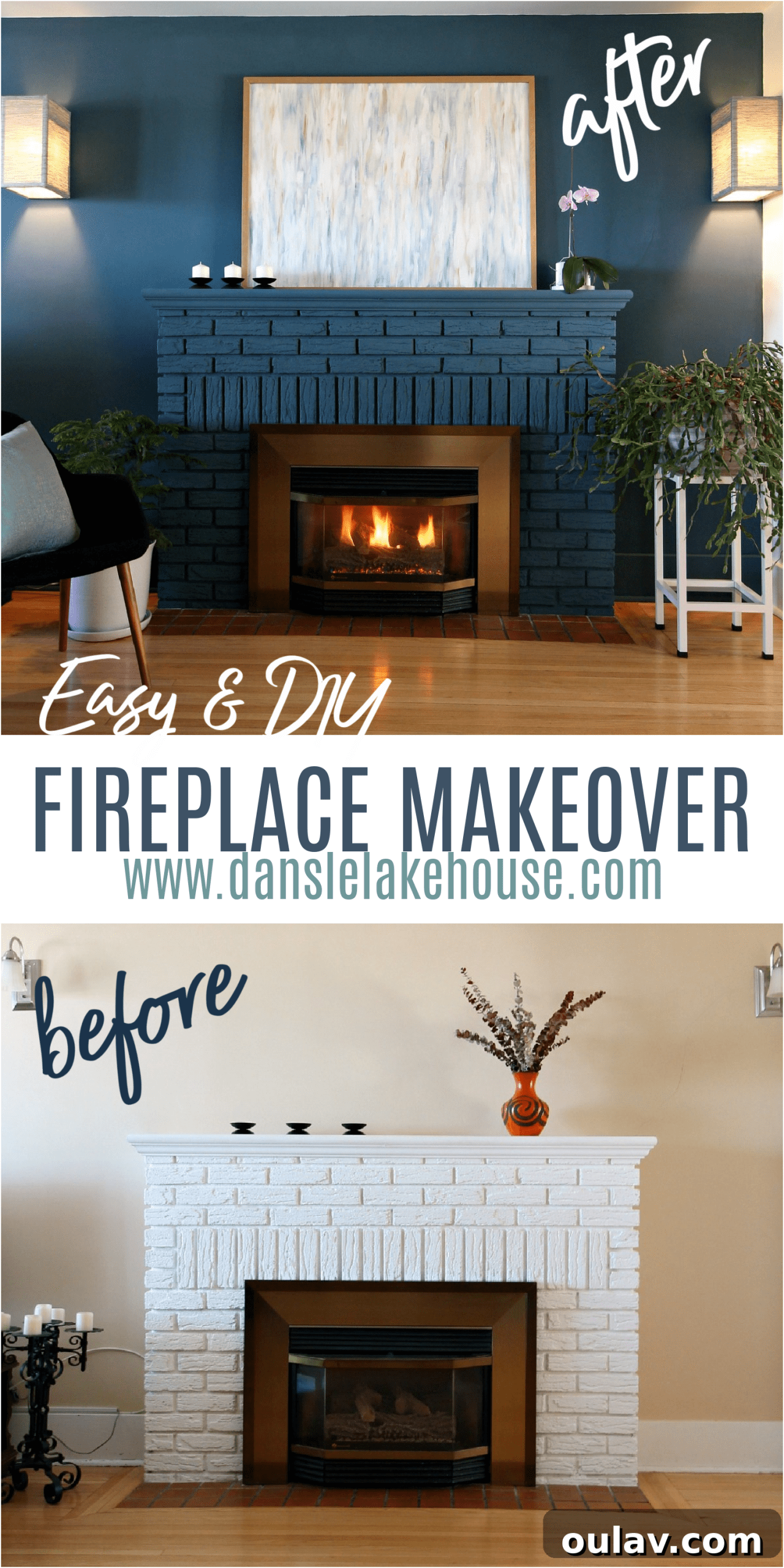 Stunning Blue Fireplace Transformation with Annie Sloan Chalk Paint