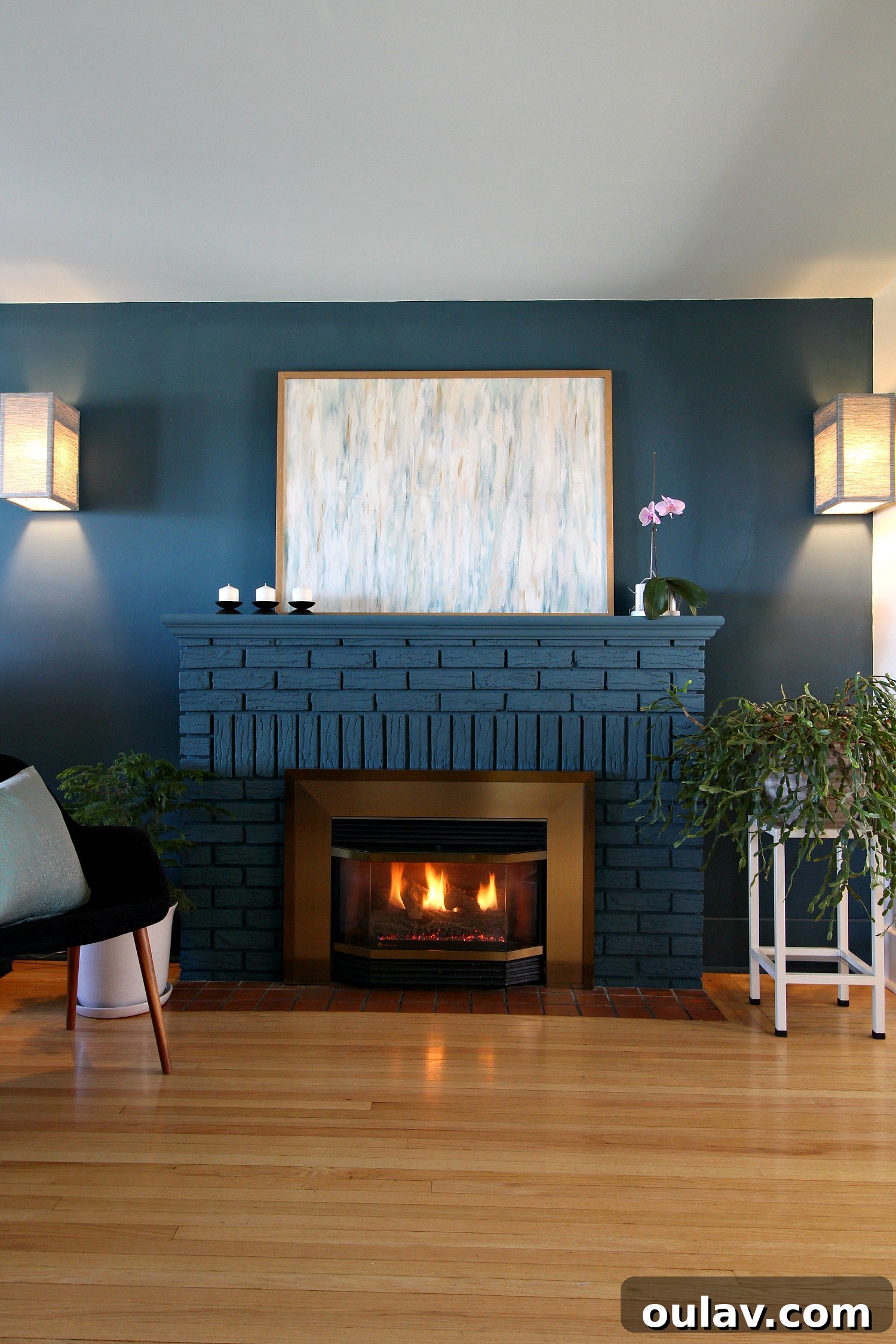 Fireplace Painted with Chalk Paint
