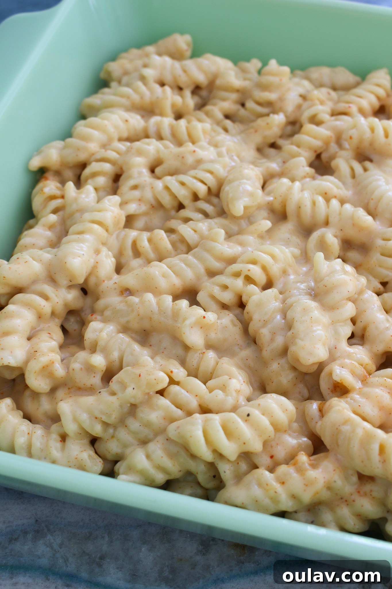Fiery Goat Milk Mac and Cheese Sauce 12 Spicy mac and cheese sauce ready to be baked