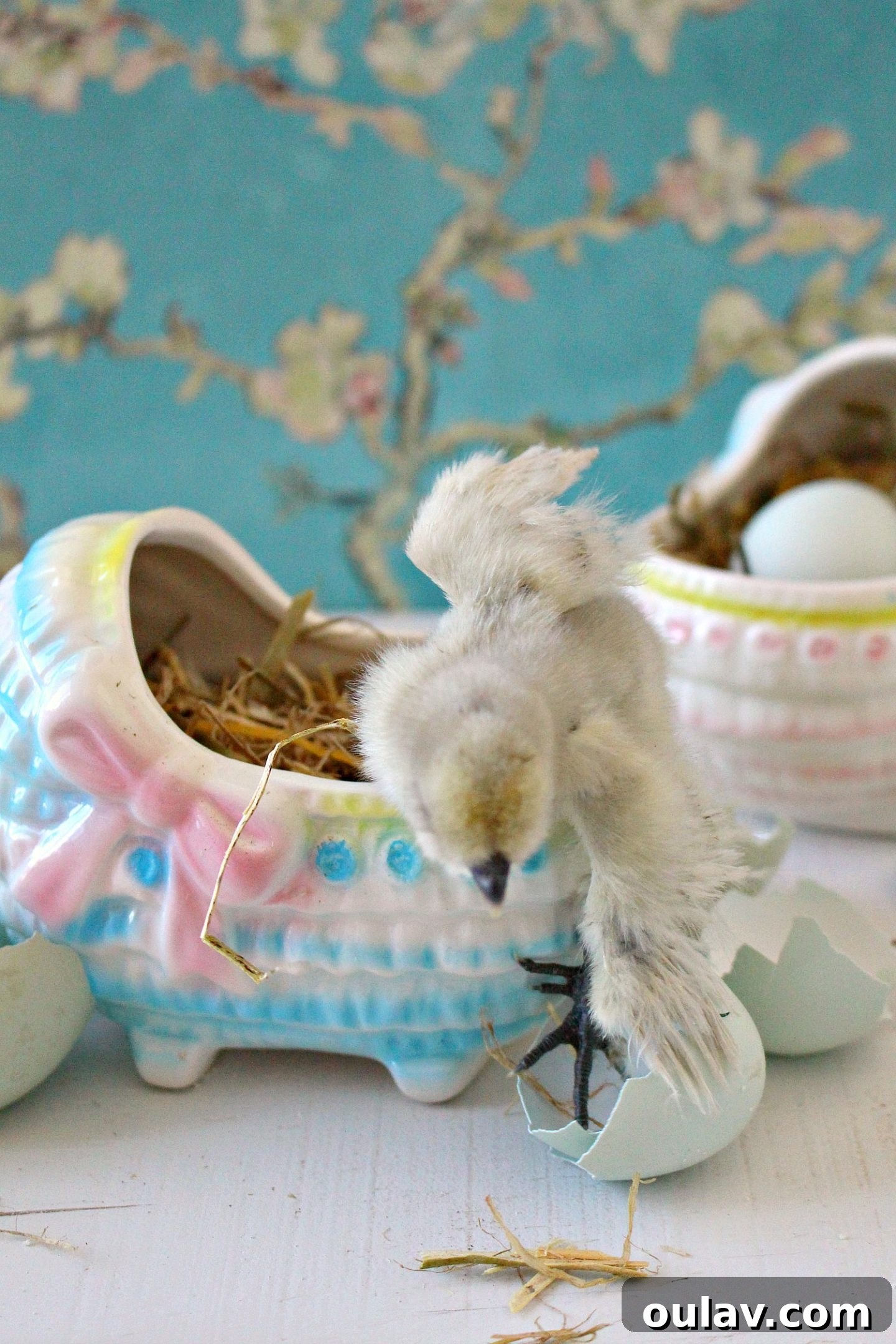 A blur of a chick, highlighting the difficulty of photographing them