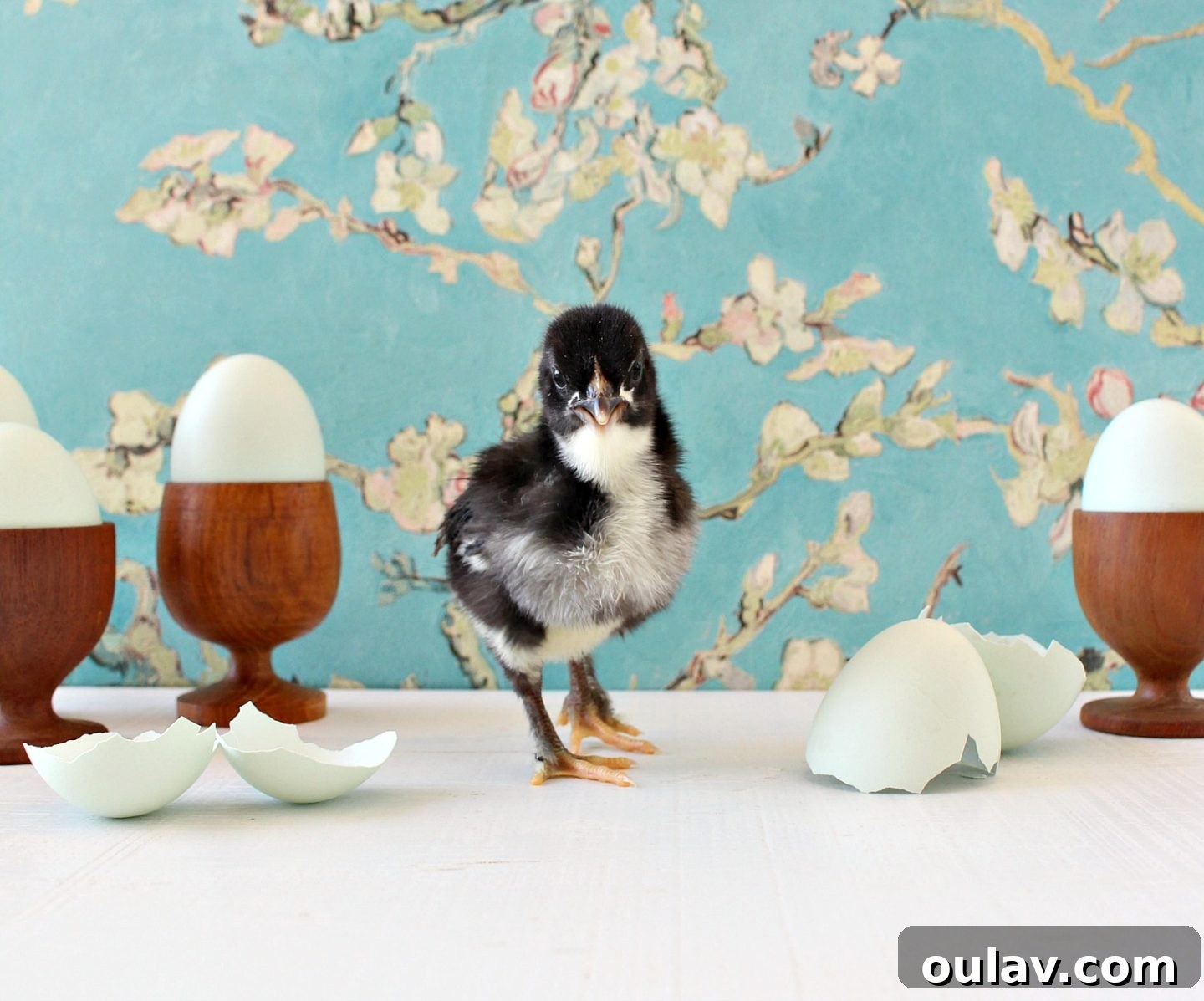 Fresh Fluffy Faces Our Springtime Chick Adventures 9 Another perspective of a chick beside an egg cup, highlighting its size